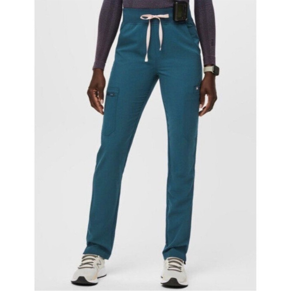 FIGS YOLA SKINNY SCRUB PANTS CARIBBEAN BLUE
